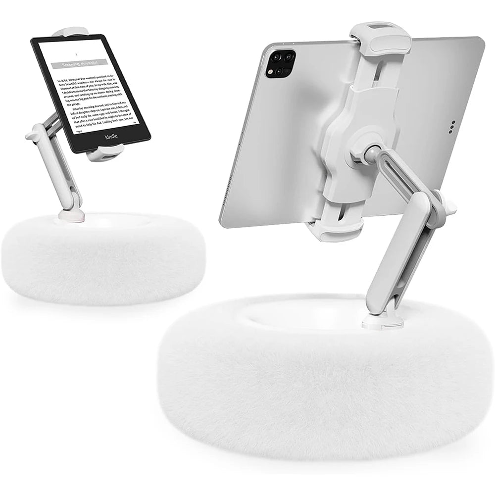 New 2024 Plush Pillow Phone Tablet Bracket Desktop Stand Adjustable Length Angle for Live Straming Video Chat Lazy Tablet Holder